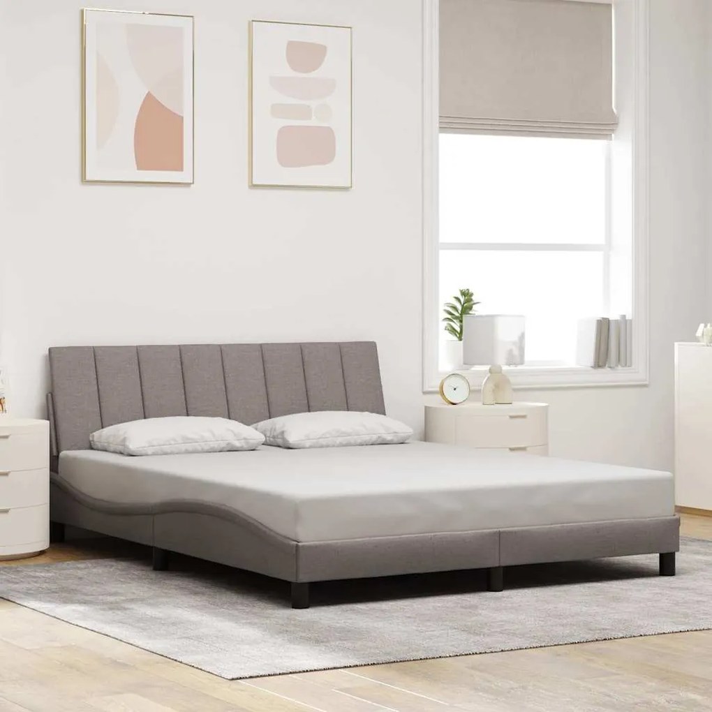 vidaXL Σκελετός Κρεβατιού Χωρίς Στρώμα Taupe 160x200 εκ. Υφασμάτινο