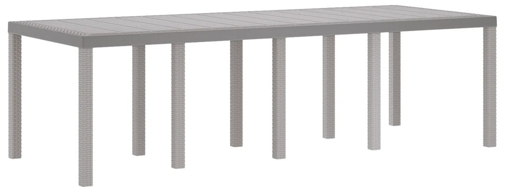 vidaXL Τραπέζι Κήπου Ανοιχτό Γκρι 250x100x73 εκ. Πολυ Ράτταν