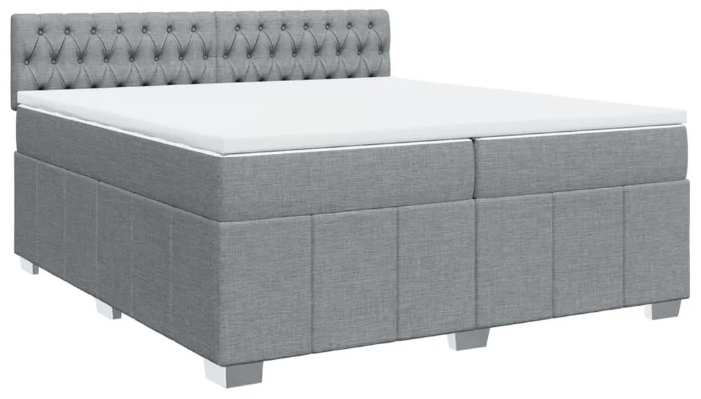 ΚΡΕΒΑΤΙ BOXSPRING ΜΕ ΣΤΡΩΜΑ ΑΝΟΙΧΤΟ ΓΚΡΙ 200X200 ΕΚ. ΥΦΑΣΜΑΤΙΝΟ 3287182