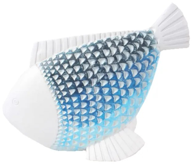 CHROMIS 2 DECO ΨΑΡΙ POLYRESIN ΛΕΥΚΟ ΜΠΛΕ ΓΑΛΑΖΙΟ 22,5x7,5xH18cm - 020848