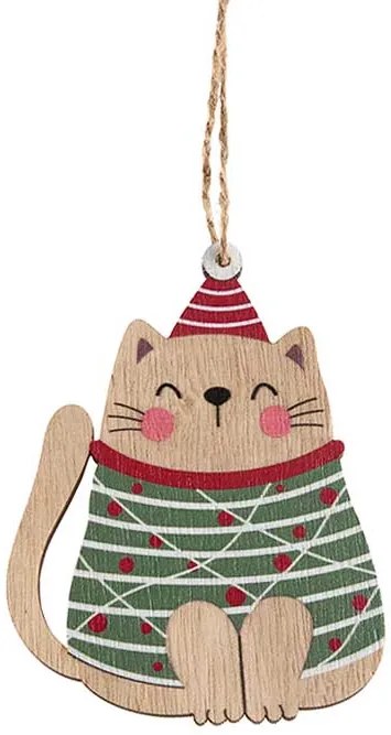 Χριστουγεννιάτικο Κρεμαστό Στολίδι Γατούλα 11cm 238203b