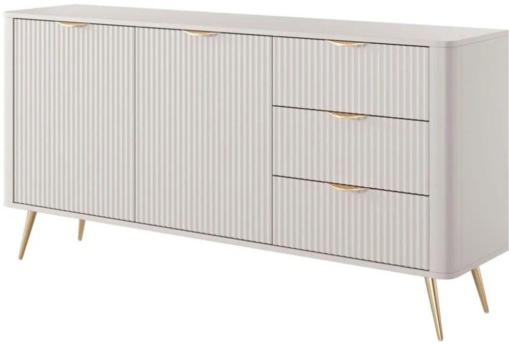 Μπουφές Με Συρτάρια Lante 21_bz 163x81x38cm Beige Μελαμίνη,Μέταλλο