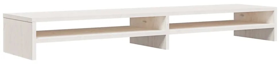 vidaXL Βάση Οθόνης Λευκή 100 x 24 x 13 εκ. από Μασίφ Ξύλο Πεύκου