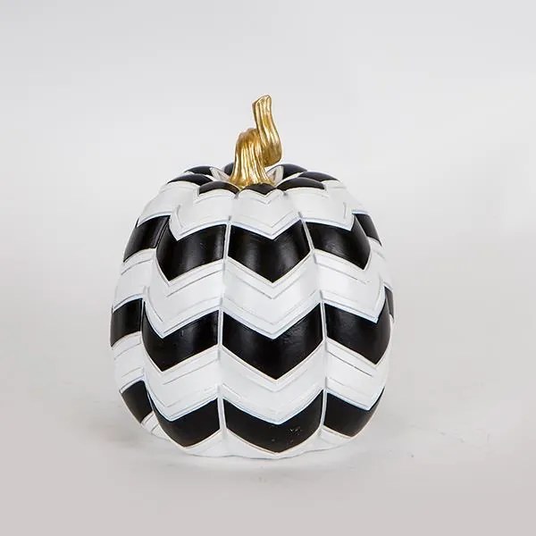 Διακοσμητική Κολοκύθα Λευκή-Μαύρη 17,5x17,5x21εκ. ESTHETI 752-28532