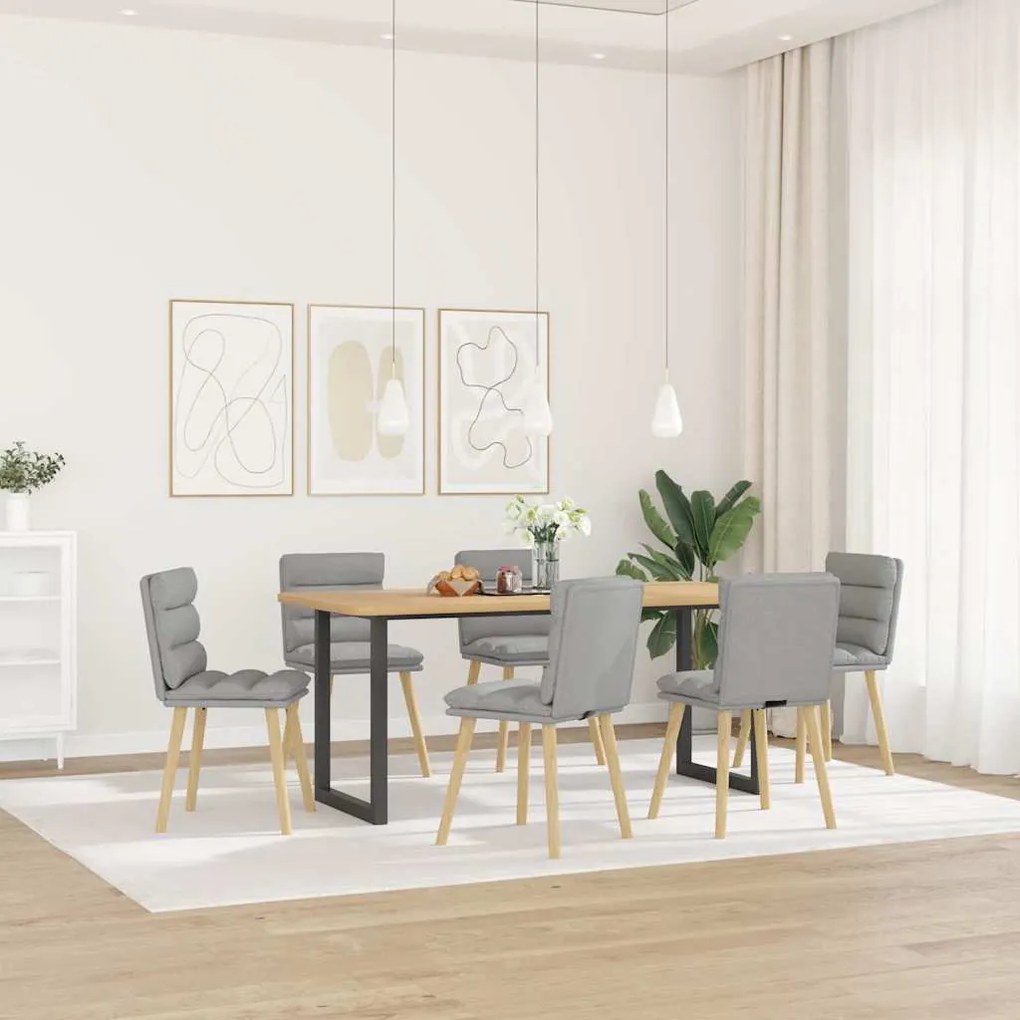 vidaXL Καρέκλες τραπεζαρίας 6 τεμ Cloud Grey Fabric