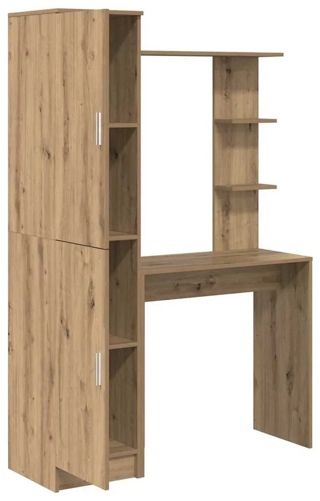 vidaXL Γραφείο με αποθηκευτικό χώρο με ράφι 2 pcs artisan δρυς