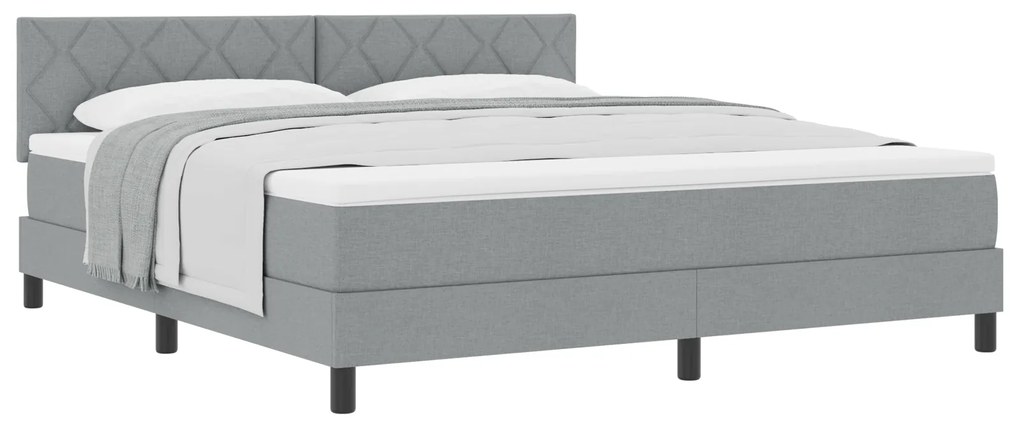 vidaXL κρεβάτι Box Spring με στρώμα  γκρι 180x200 εκ. ύφασμα