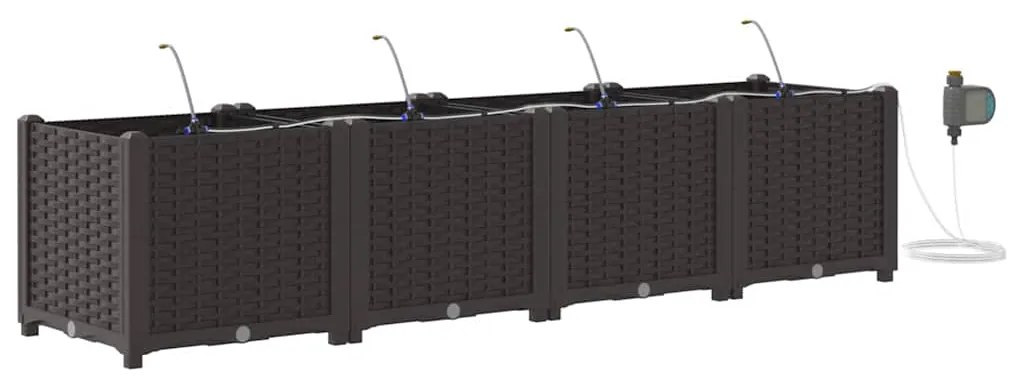 vidaXL Ζαρντινιέρες κήπου Καφέ 160 x 40 x 37.5 cm Ατσάλι