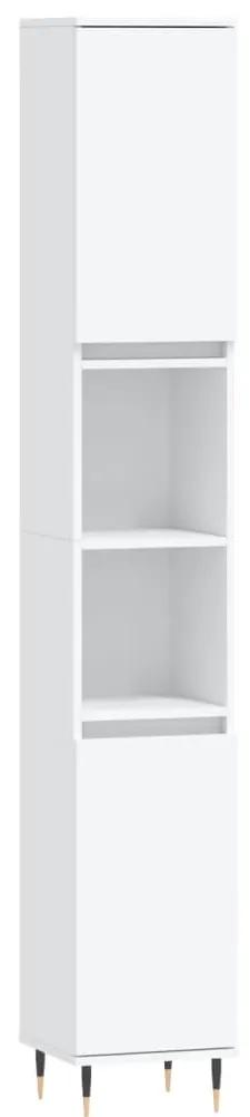 vidaXL Ντουλάπι Μπάνιου Λευκό 30 x 30 x 190 εκ. από Επεξεργασμένο Ξύλο