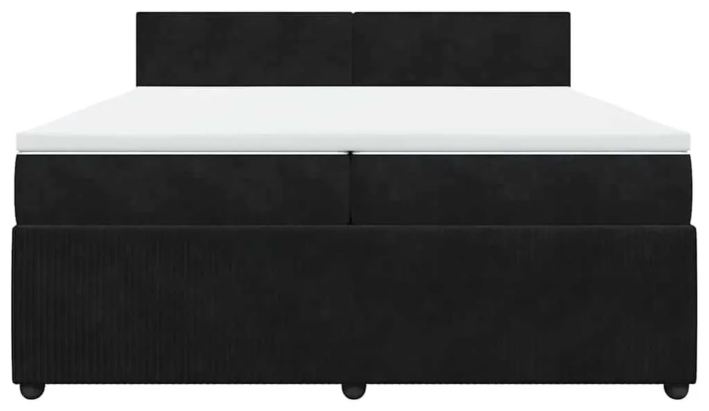 vidaXL Κρεβάτι Boxspring με Στρώμα Μαύρο 200x200 εκ. Βελούδινο