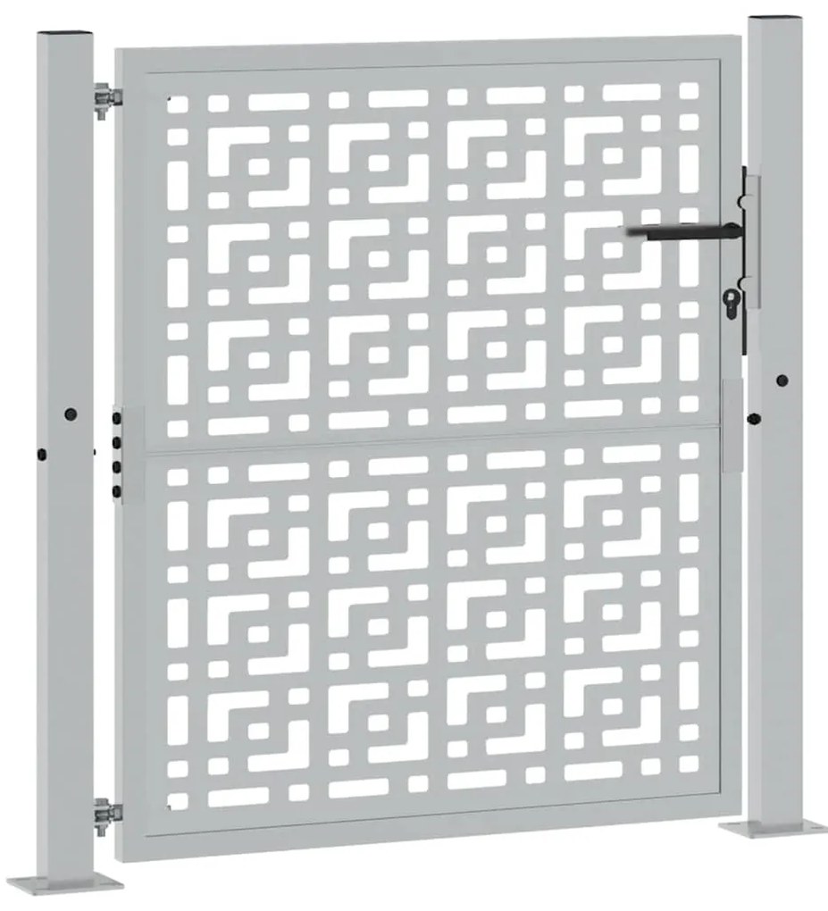 vidaXL Πύλη κήπου 105x105 cm Σταυρός σχεδιασμού από διαβρωμένο χάλυβα