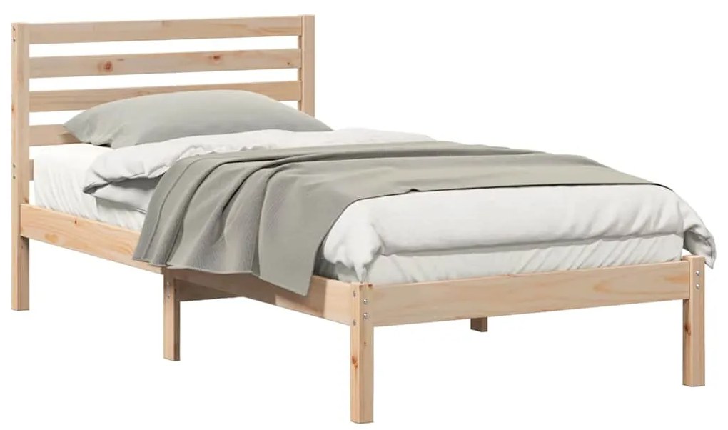 vidaXL Σκελετός Κρεβατιού Καφέ 100 x 200 cm Στερεά ξυλεία πεύκου