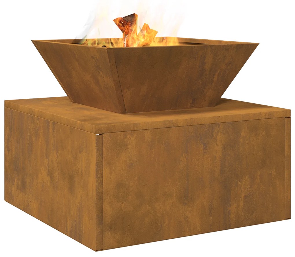 vidaXL Φωτιά 50 x 50 x 40 cm από Corten Ατσάλι