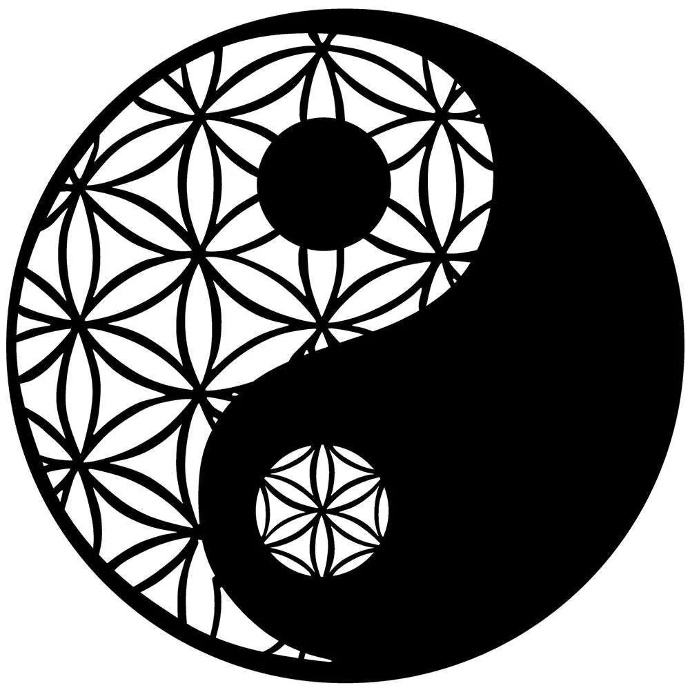 Διακοσμητικό Τοίχου Yin &amp; Yang 891TNL1936 70x70cm Black Wallity Μέταλλο