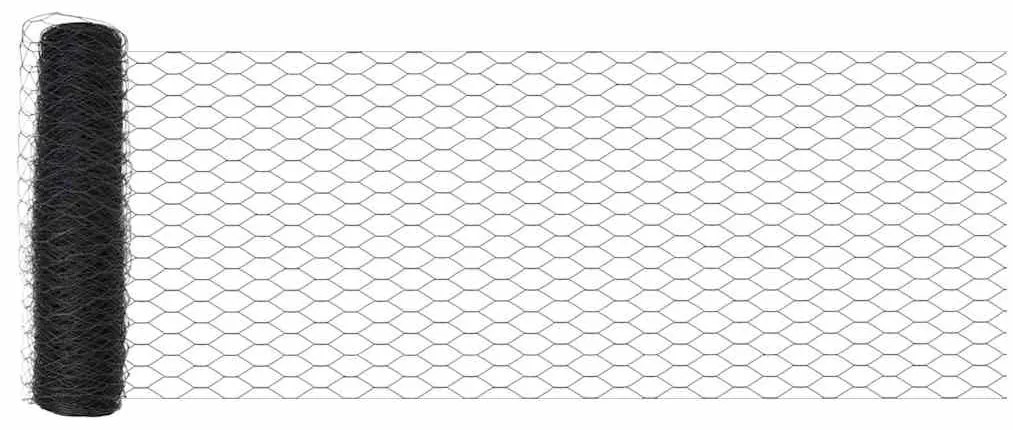 vidaXL Φράχτης Εξαγώνου Γκρι 0,4 x 10 μ PVC