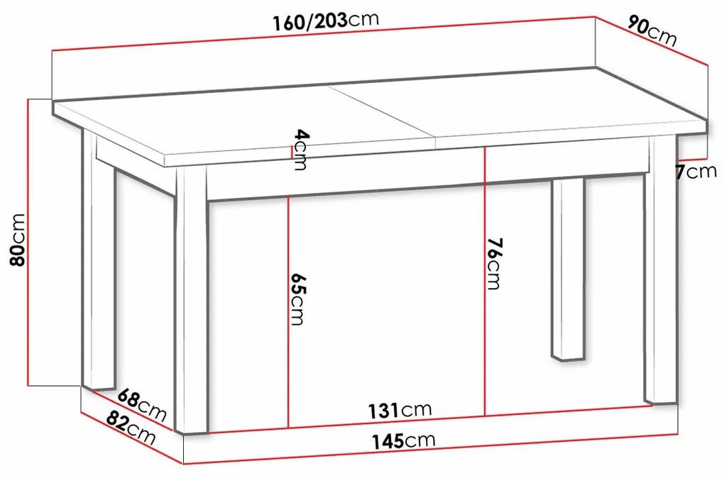 Τραπέζι Parma A127, Anderson πεύκο, Lefkas δρυς, 80x90x160cm, 64 kg, Επιμήκυνση, Πλαστικοποιημένη μοριοσανίδα, Ξύλο, Ξύλο: Πεύκο | Epipla1.gr