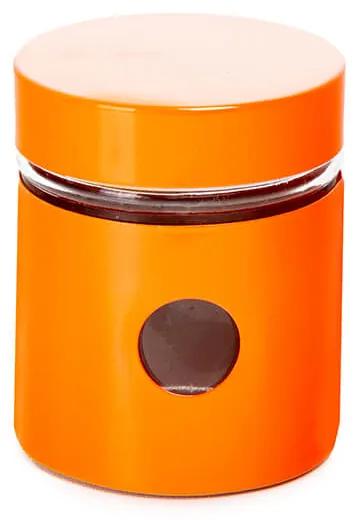 Muhler MR-1408OXS Βάζο Ζάχαρη / Καφέ / Τσάι με Καπάκι Γυάλινο σε Πορτοκαλί Χρώμα 300ml