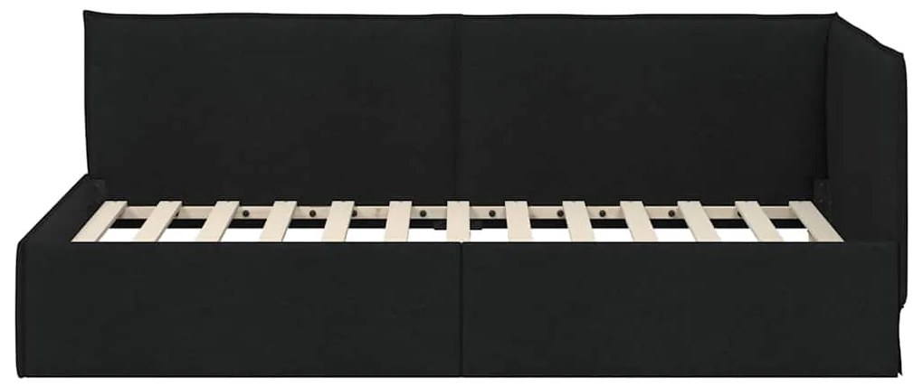 vidaXL Κρεβάτι Γωνίας με κεφαλάρι Μαύρο 90 x 200 cm ύφασμα