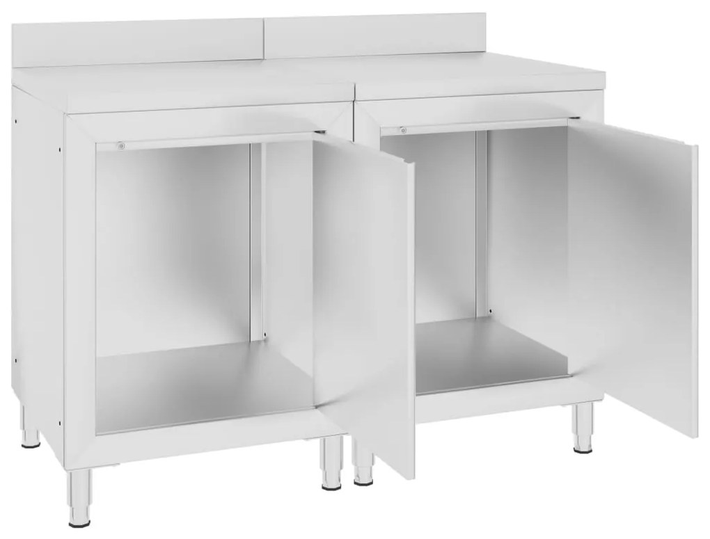 vidaXL Ερμάριο Πάγκος Εργασίας 120 x 60 x 96 εκ. από Ανοξείδωτο Ατσάλι