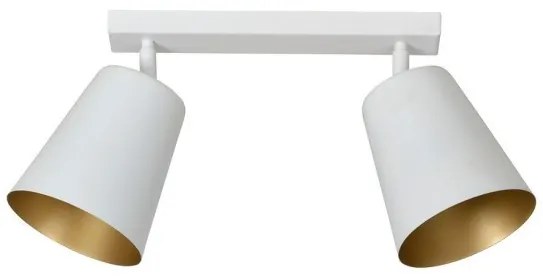 Σποτ Φωτιστικό Οροφής 2xE27 Ατσάλι PRISM Made in Poland Emibig-407/2-Λευκό-Χρυσό 407/2