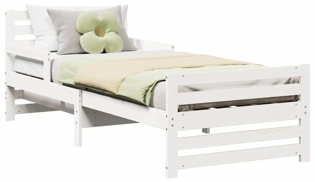 vidaXL Σκελετός Κρεβατιού Λευκό 80 x 200 cm Επεξεργασμένο ξύλο