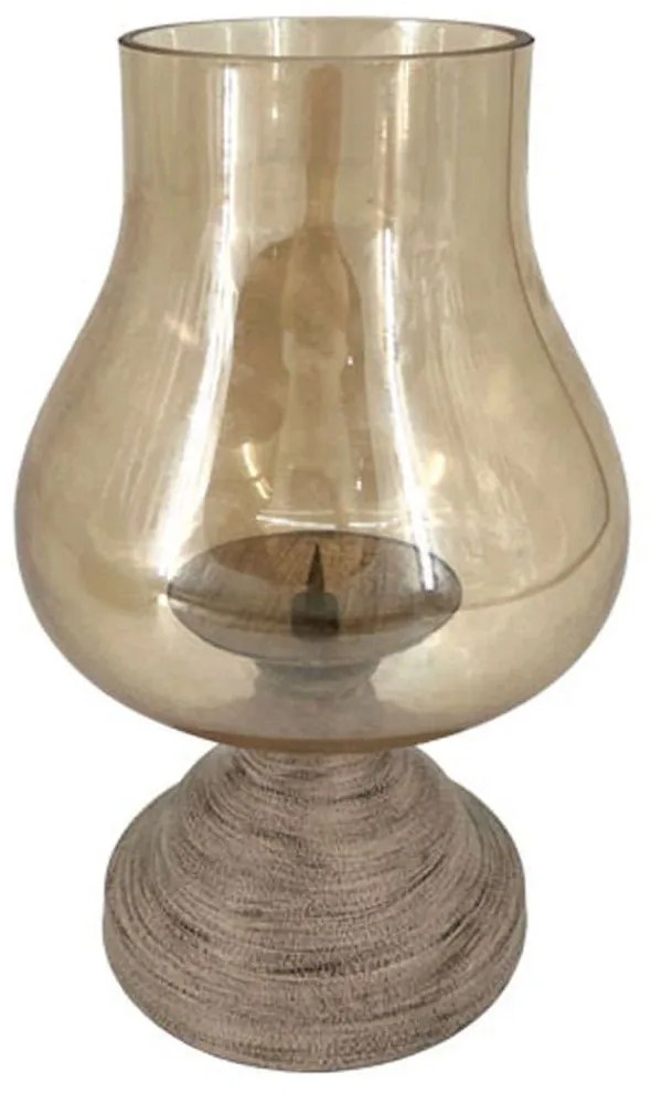 Κηροπήγιο Λάμπα 15-00-23988 Φ16x27cm Ecru Marhome Metal, Glass