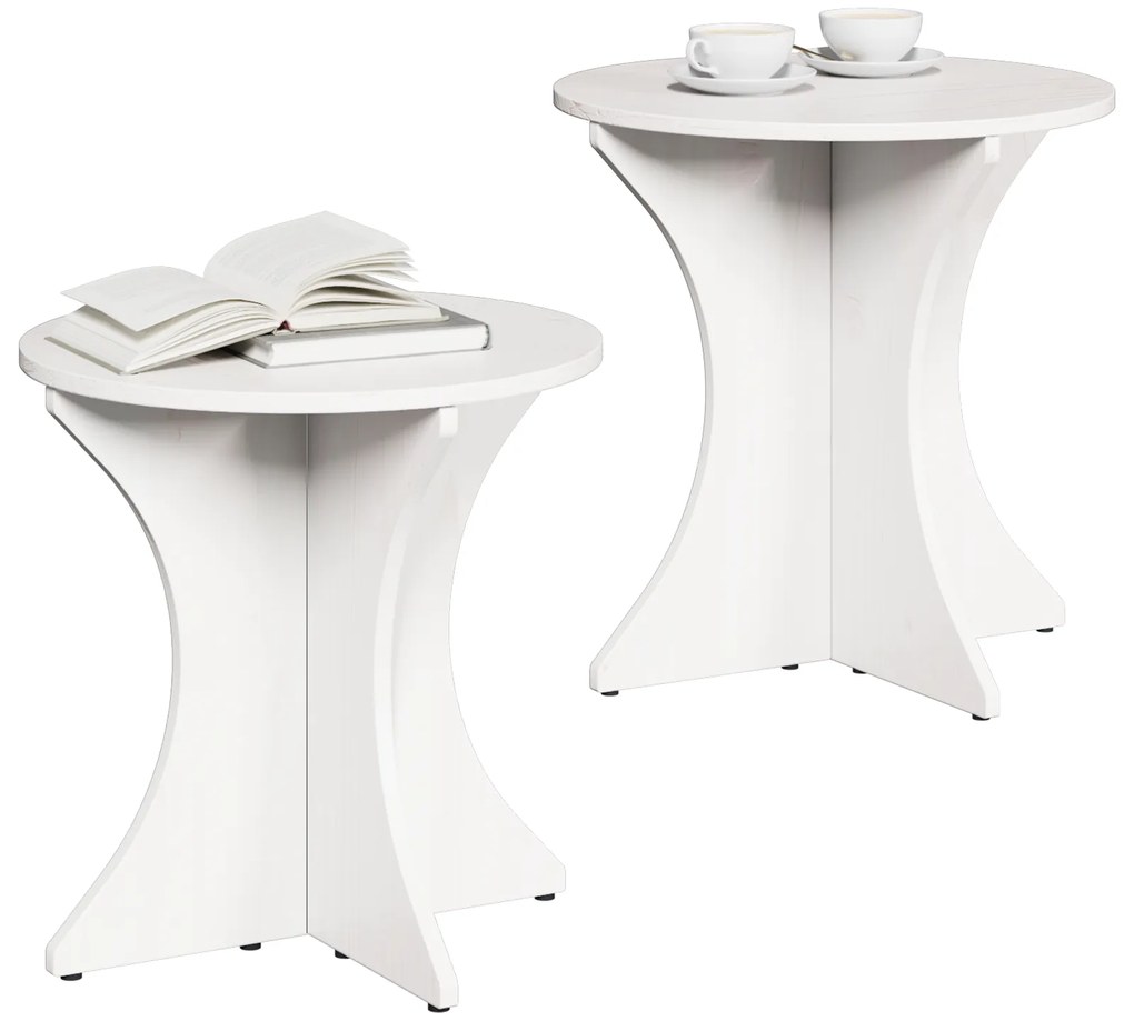vidaXL Τραπεζάκι σαλονιού 2 pcs Λευκό 46 x 46 x 47 εκ