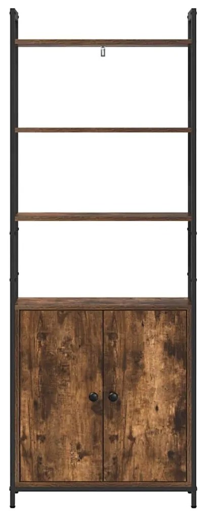 vidaXL Βιβλιοθήκη Καπνιστό Δρύς 60 x 24 x 161 εκ Επεξεργασμένο ξύλο