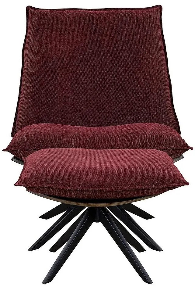 Πολυθρόνα Riverton 641, Κόκκινο, 95x74x92cm, Ταπισερί, Πόδια: Μεταλλικά