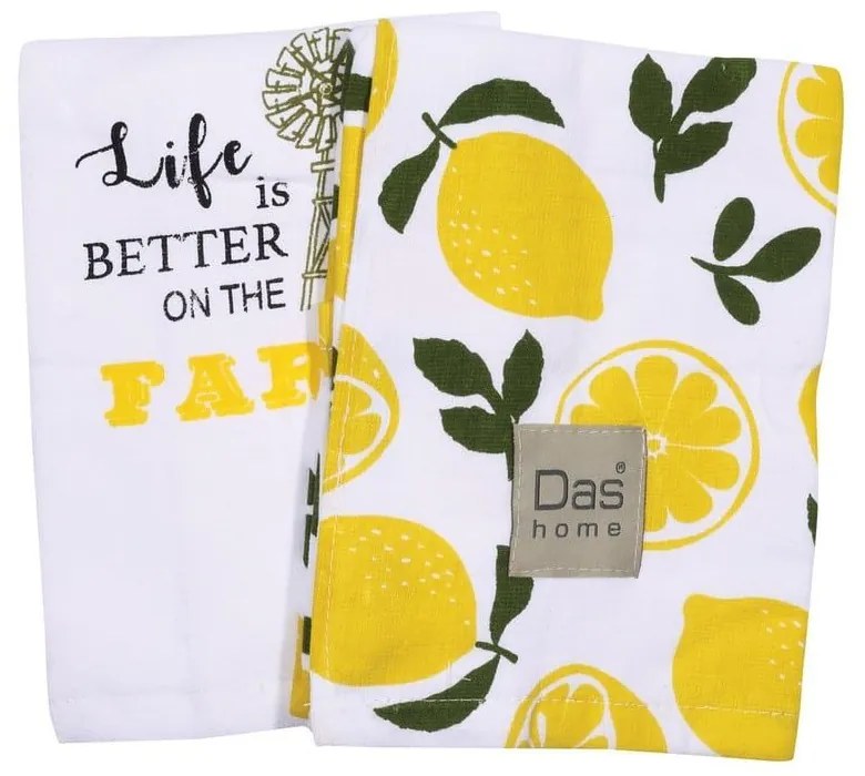 Ποτηρόπανα 0638 (Σετ 2τμχ) Multi Das Home 40x65cm 100% Cotton
