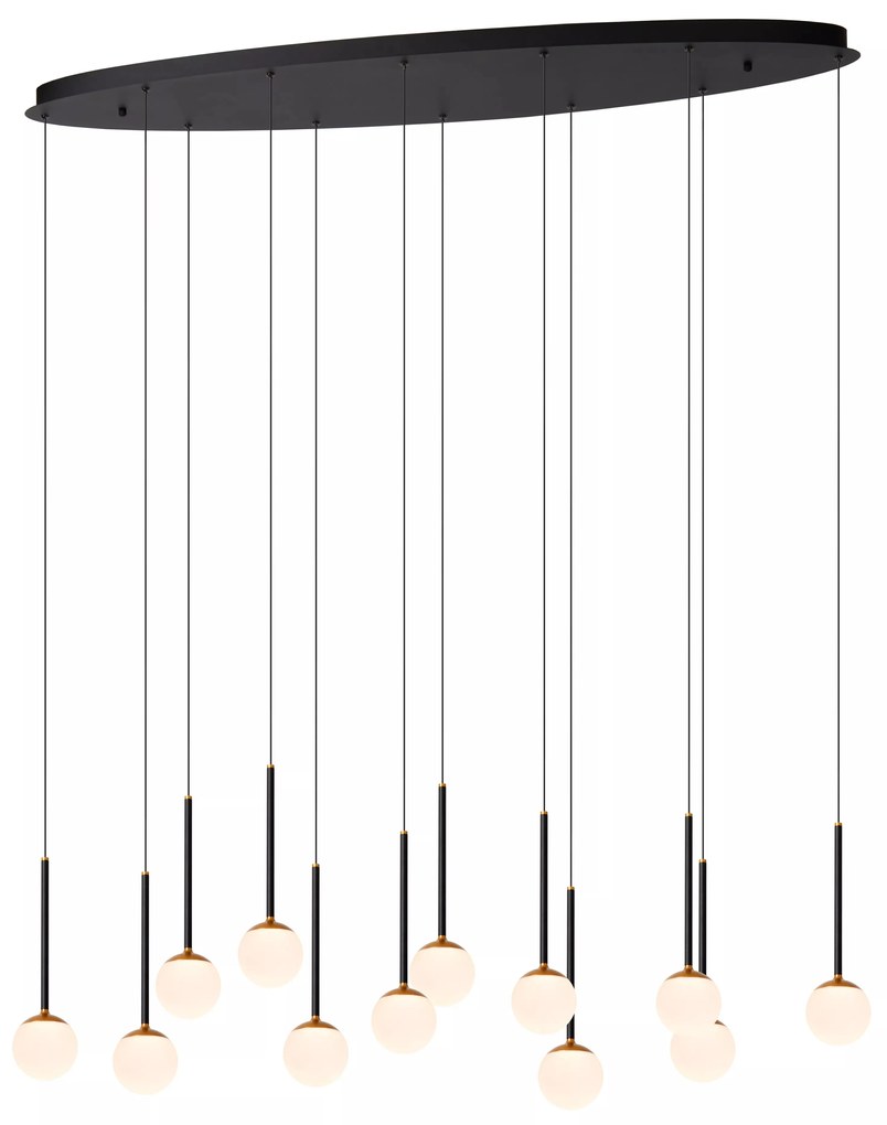 Φωτιστικό Κρεμαστό Lucide 24404-70-30 CALINA Μαύρο Ματ (Black Mat) 2700 K
