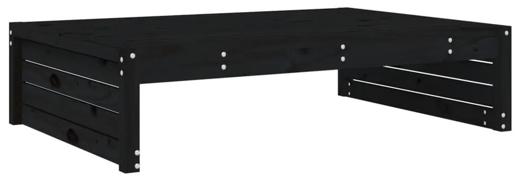 vidaXL Υποπόδιο Κήπου Μαύρο 120 x 80 εκ. από Μασίφ Ξύλο Πεύκου