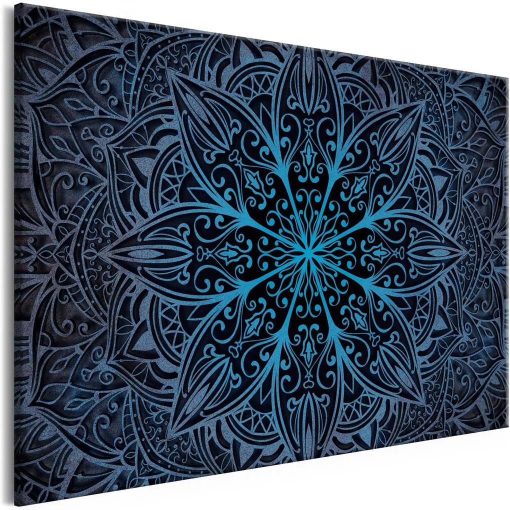 Πίνακας - Oriental Flowers (1 Part) Narrow Blue 90x60