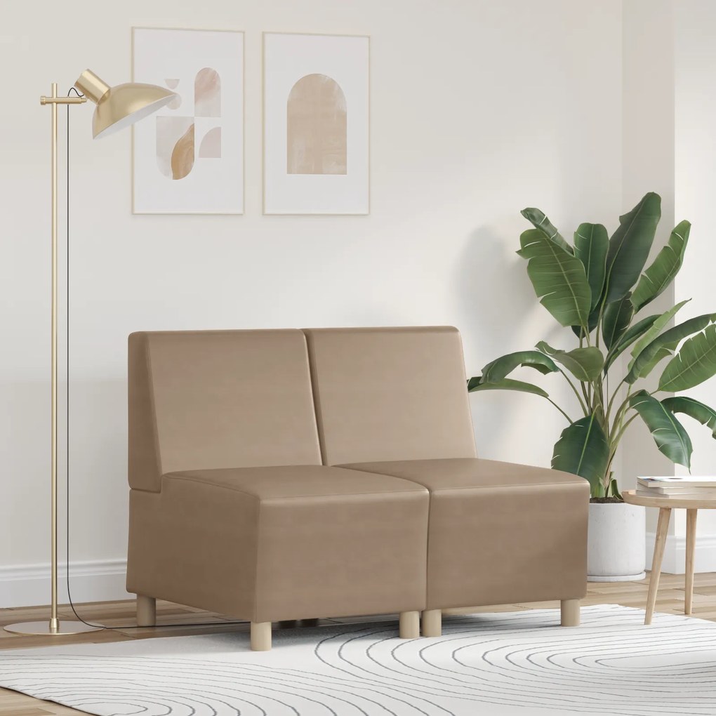 vidaXL Καναπέδες 2 pcs Καπουτσίνο 55 x 74 x 82 εκ. Τεχνητό δέρμα