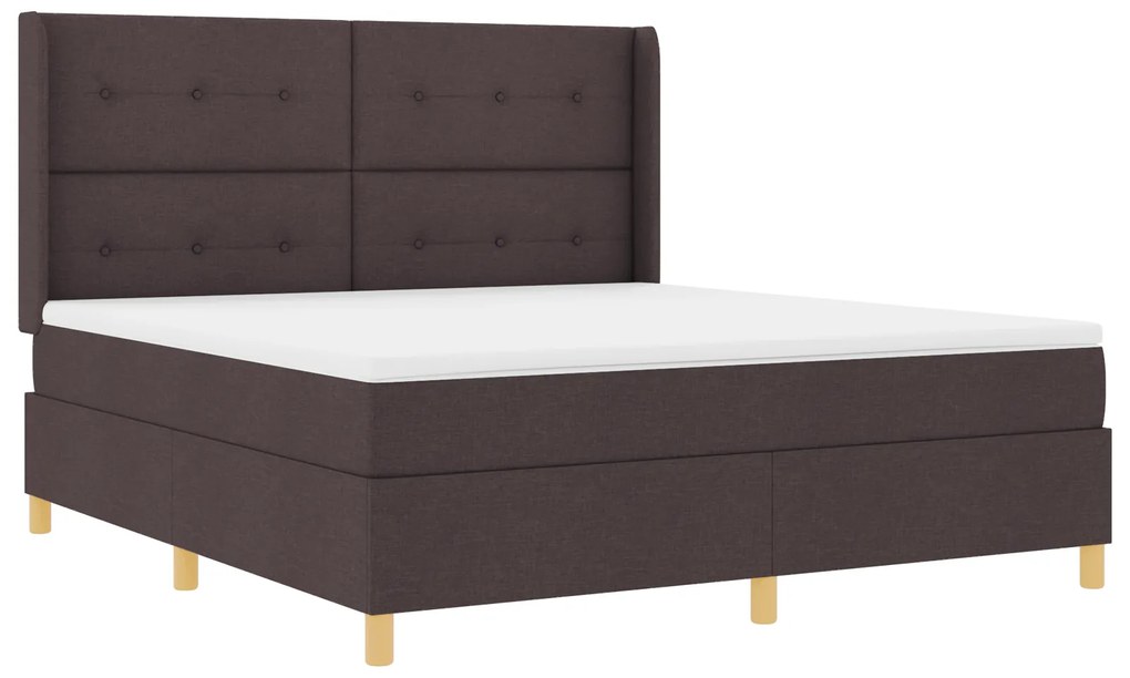 vidaXL Κρεβάτι με ελατήρια με στρώμα Καφέ 180 x 200 cm ύφασμα