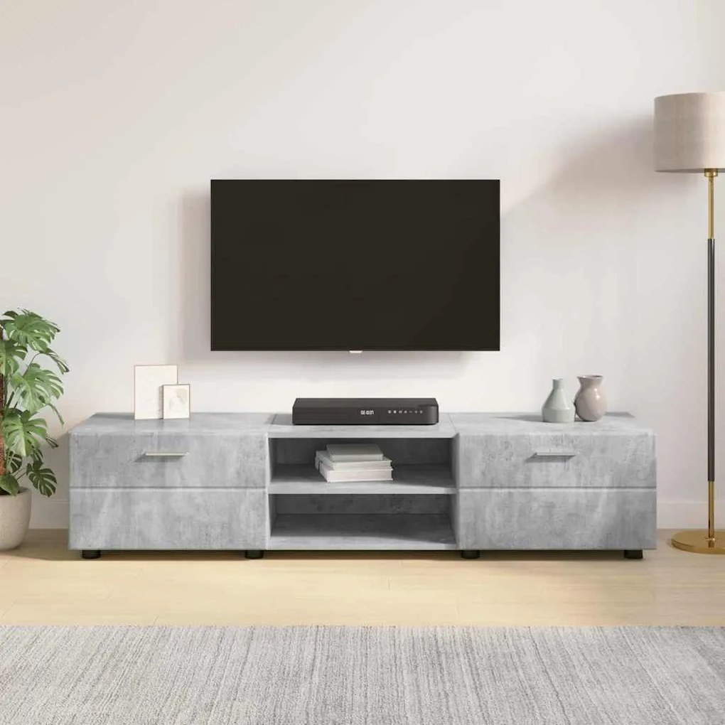 vidaXL Ντουλάπι TV με συρτάρι Γυαλιστερό λευκό 150 x 39 x 30 εκ