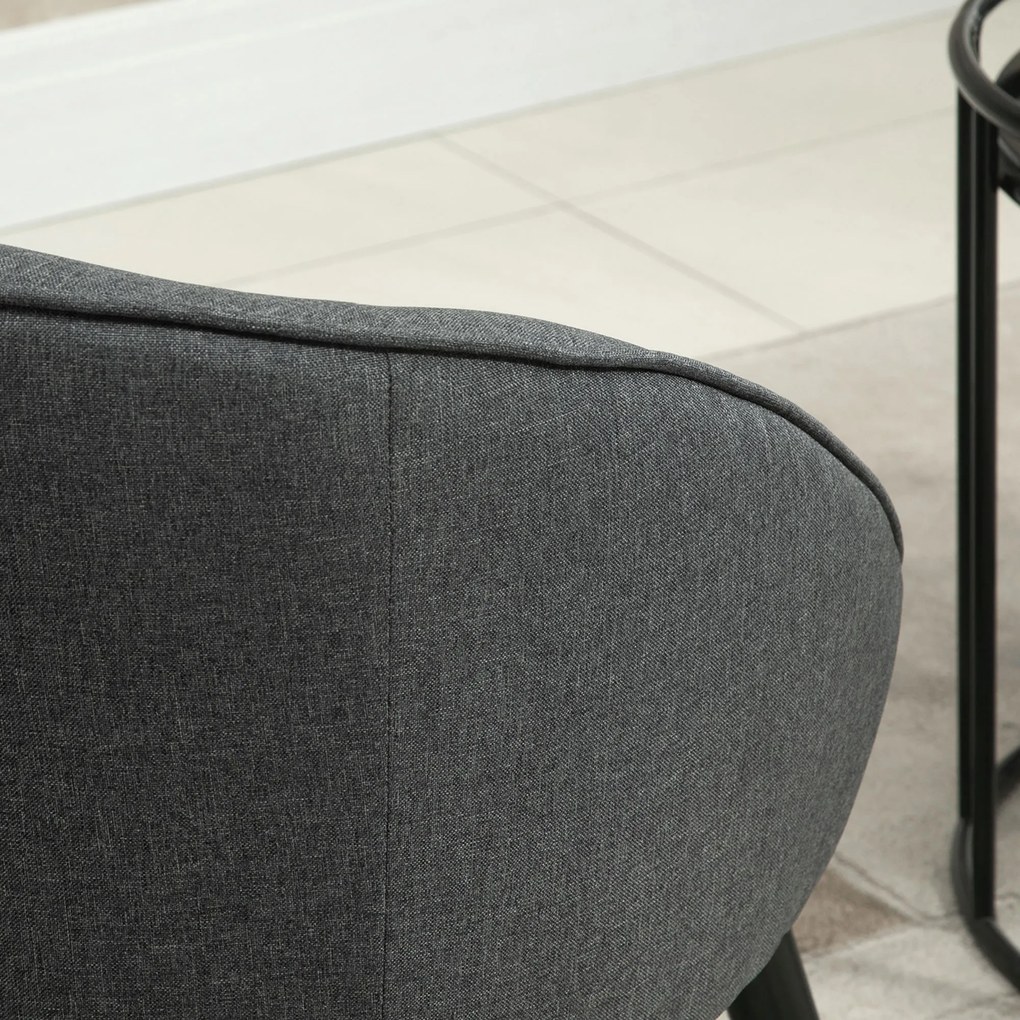 HOMCOM πολυθρόνα πολυθρόνα έως 150 kg, όψη λινό ξύλο γκρι 71 x 65 x 75 cm