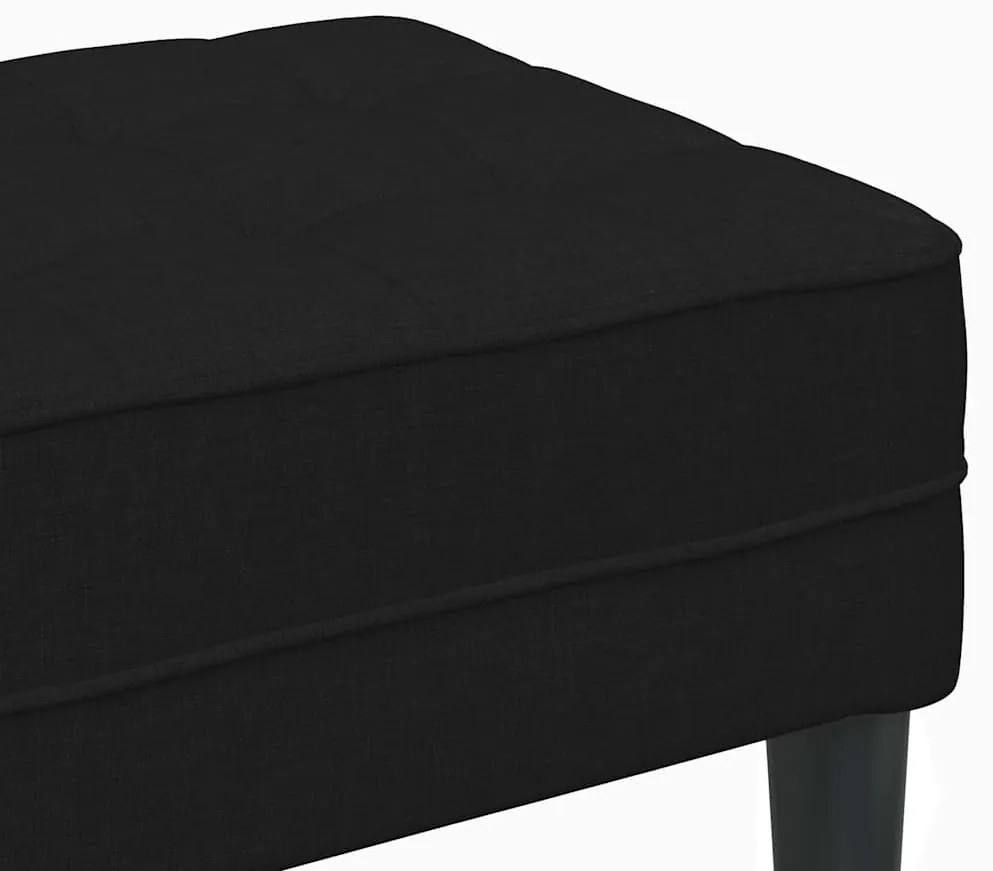 vidaXL παγκάκι με μαξιλάρι Μαύρο 113 x 57 x 39 εκ. ύφασμα