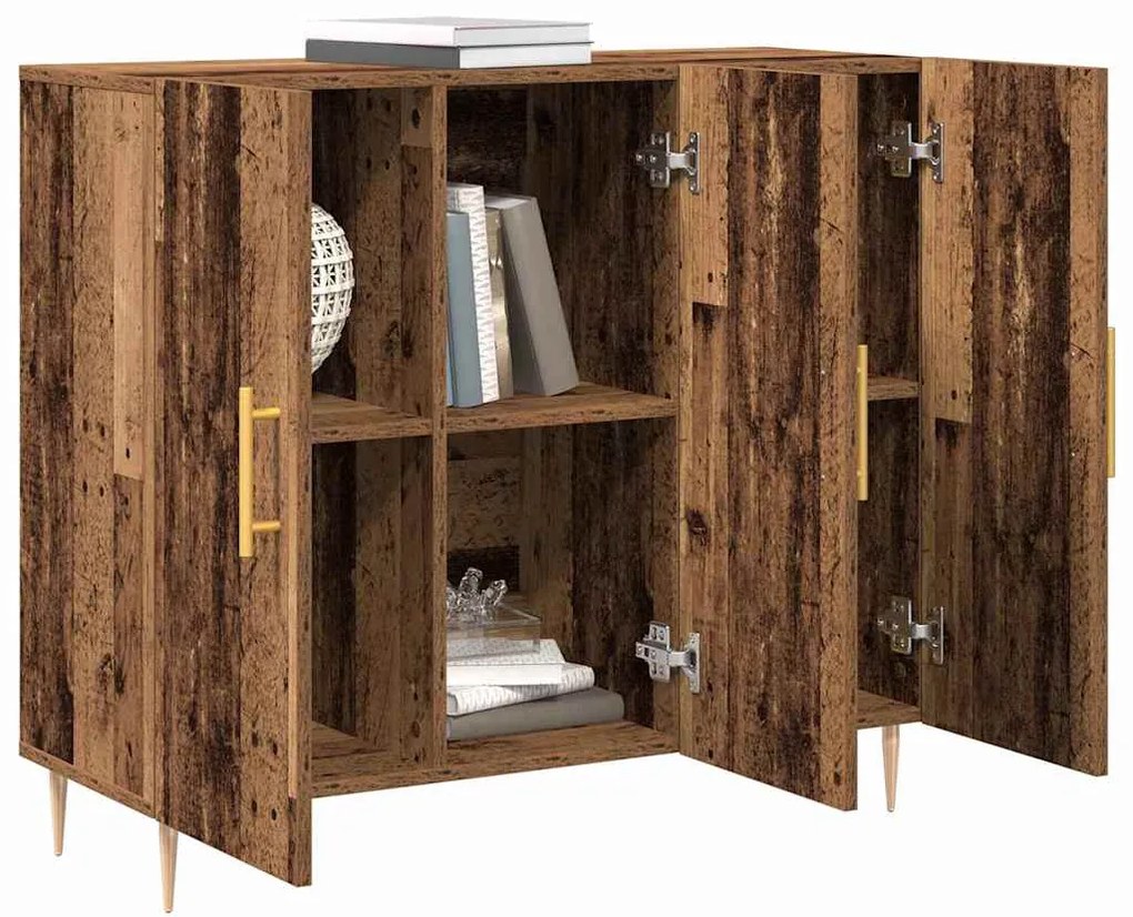 vidaXL Πλαϊνό γραφείο Παλιό ξύλο 90 x 34 x 80 εκ. Επεξεργασμένο ξύλο