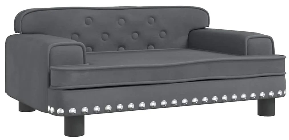 vidaXL Καναπές Παιδικός Σκούρο Γκρι 70 x 45 x 30 εκ. από Βελούδο