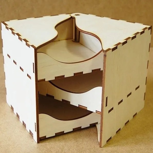 Intra απο ξύλο plywood 3mm-4mm πάχος – ξύλο Organizer Jewelry Box από κόντρα πλακέ 10x10 cm INTRAVECTRY-MY557523