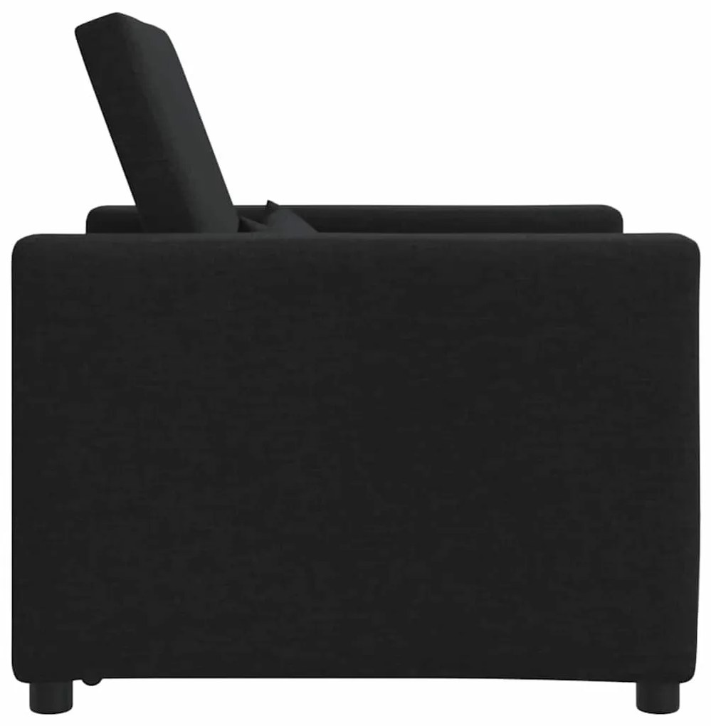 vidaXL Μονός καναπές-κρεβάτι Μαύρο 90 x 165 x 87 εκ. ύφασμα