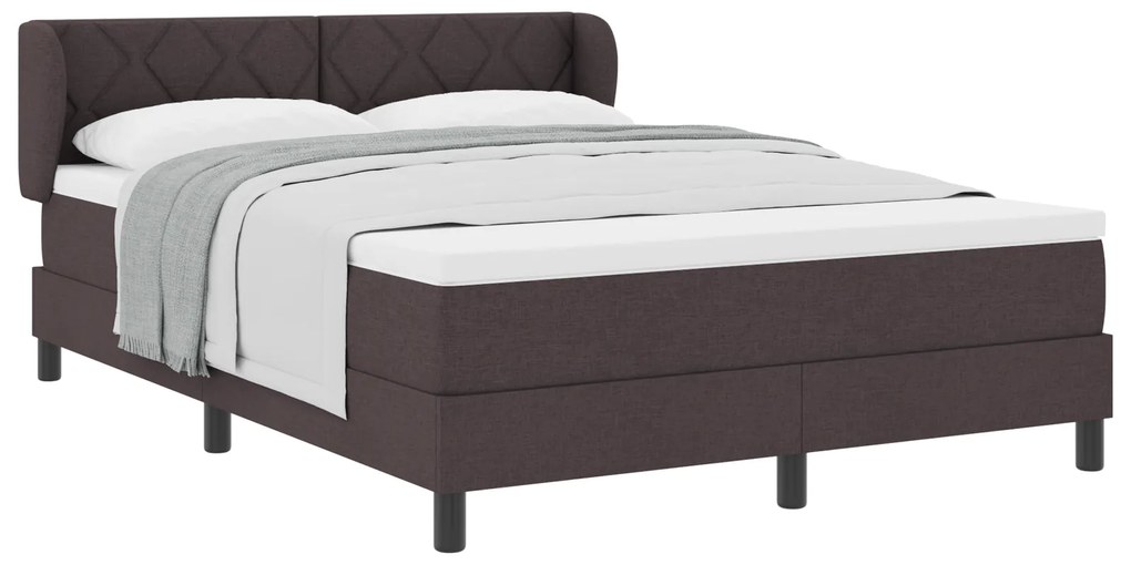 vidaXL Ελαστικός Στρώμα με Στρώμα Σκούρο Καφέ 140x200 εκ. Υφάσματος