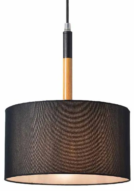 Φωτιστικό Οροφής Μονόφωτο Aca Yasmine OD650825PBK Black/Wood