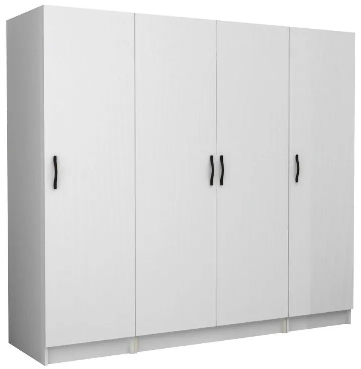 Ντουλάπα ρούχων Victoria Megapap τετράφυλλη χρώμα λευκό 200x60x181εκ.