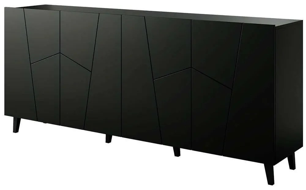 Μπουφές Etna 162588349 201x42x83cm Black Πλαστικό,Μοριοσανίδα