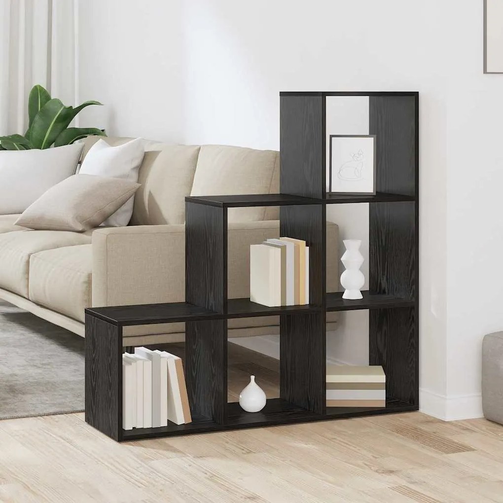 vidaXL Βιβλιοθήκη Μαύρη δρυς 99 x 29 x 99 εκ Επεξεργασμένο ξύλο
