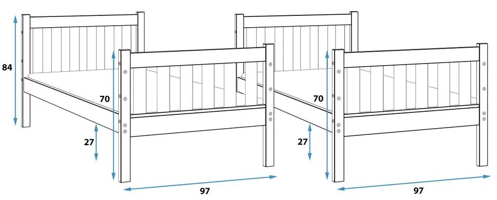 Κουκέτα  Casper από μασίφ ξύλο Natural  90×190cm (Δώρο τα Στρώματα)