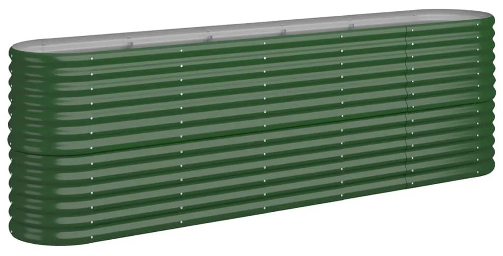 vidaXL Ζαρντινιέρα Πράσινη 224x40x68 εκ Γαλβανισμένος χάλυβας