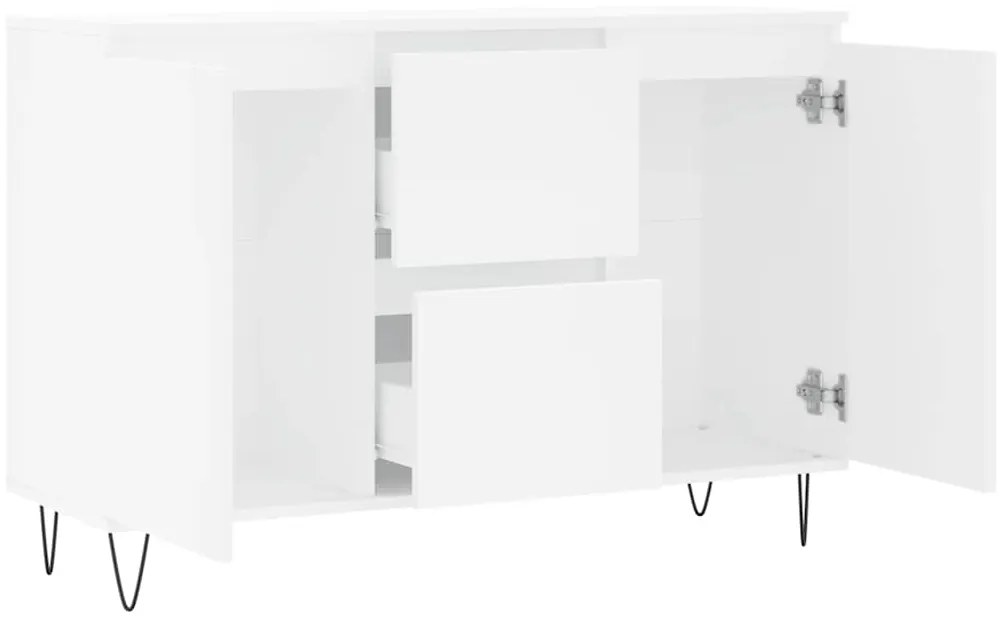 vidaXL Μπουφές Λευκός 101,5 x 35 x 70 εκ. από Επεξεργασμένο Ξύλο